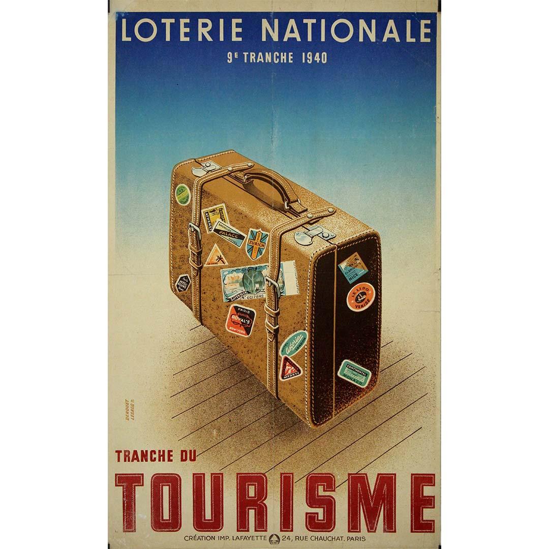 Originalplakat von Derouet Lesacq, Loterie Nationale Tranche du tourisme, 1940