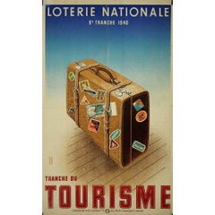 1940 original poster by Derouet Lesacq - Loterie Nationale Tranche du tourisme