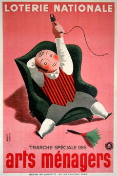 Loterie Nationale Poster originale francese d'epoca di Derouet Lesacq c1939