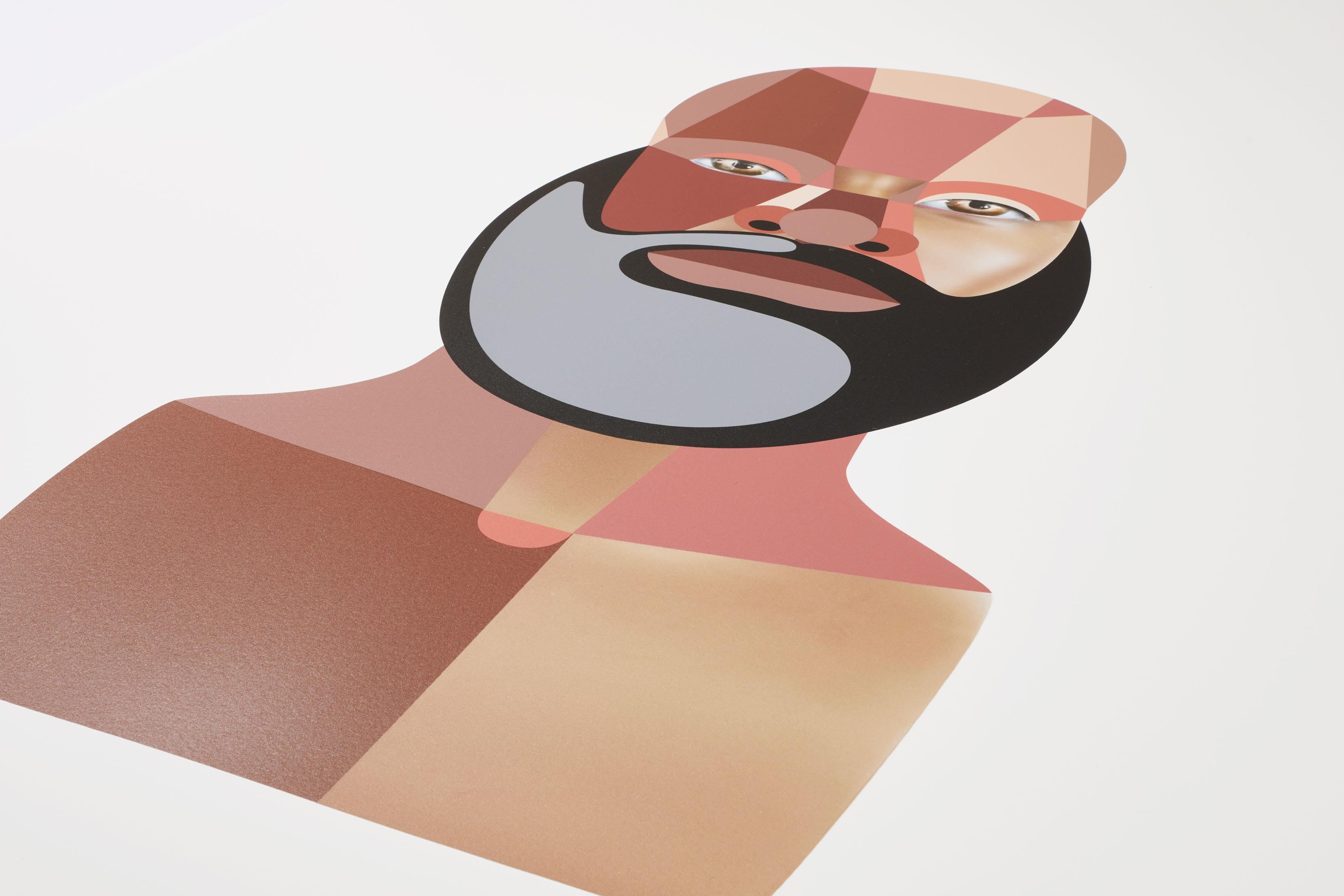 Variation de style 4 (Beard) - Gris Figurative Print par Derrick Adams