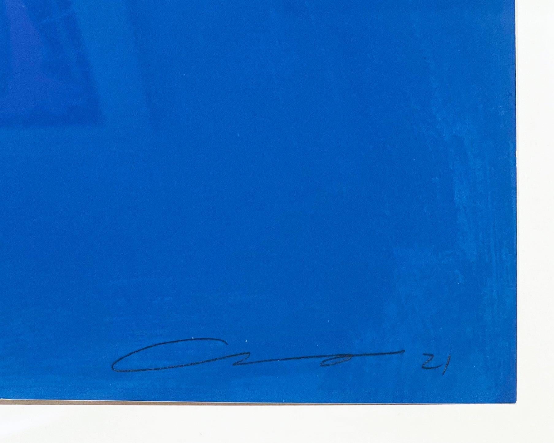 Untitled from How I Spent My Summer - Blue Figurative Print by Derrick Adams