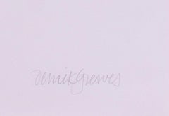 1971 Siebdruck des britischen Künstlers Derrick Greaves mit einer Vase und einem fallenden Blütenblatt