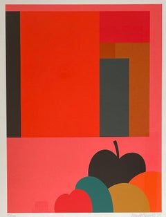 Derrick Greaves - Pittura astratta con frutta, 1979 - serigrafia