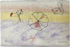 Pétalos de flores sobre papel de arroz 1966 Edición limitada firmada
