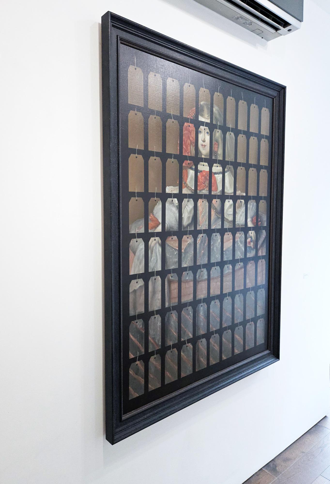 Label Infanta Margarita, after Velazquez and del Mazo - Contemporary Painting by Derrick Guild