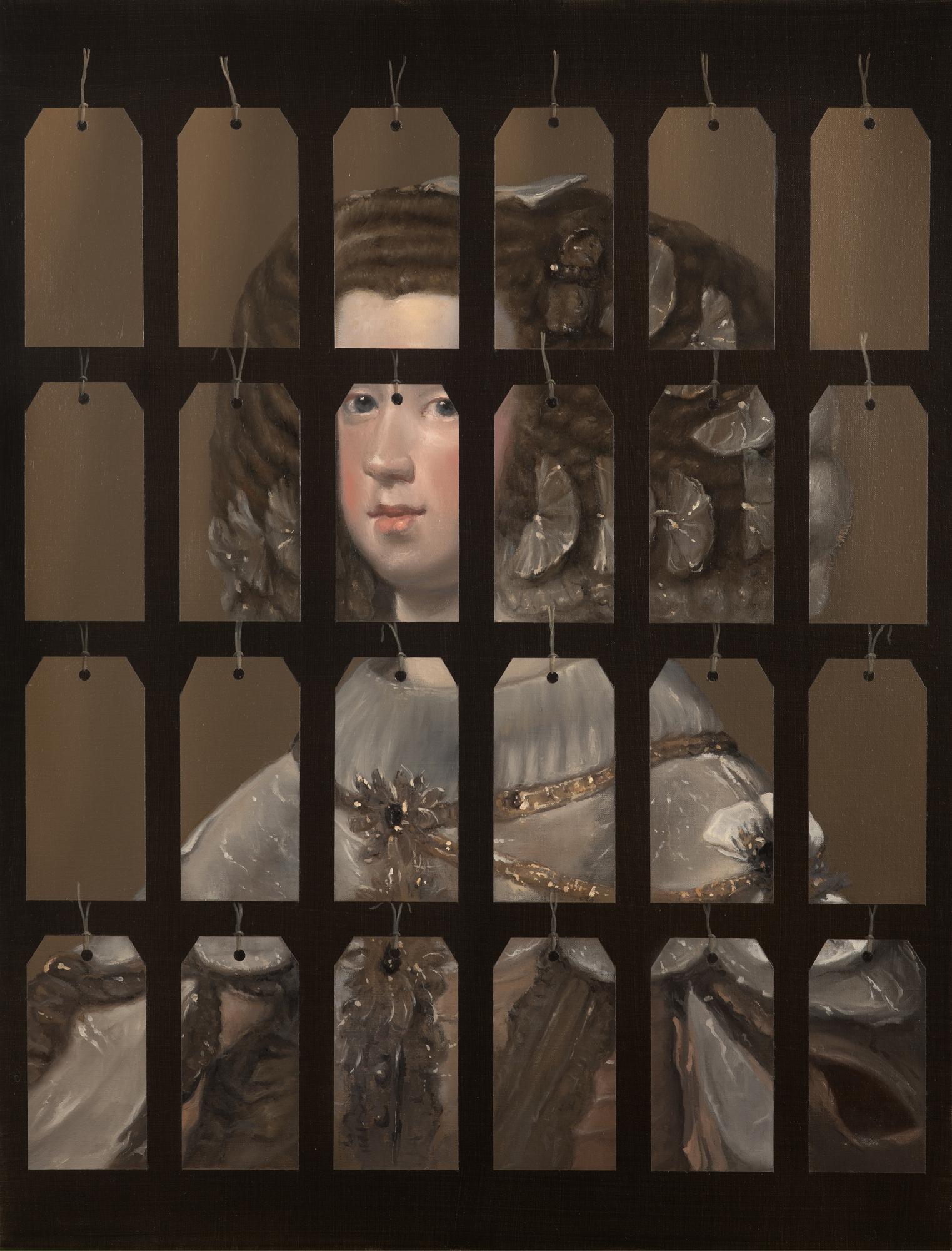Label Infanta Maria Theresa, after workshop of Velazquez