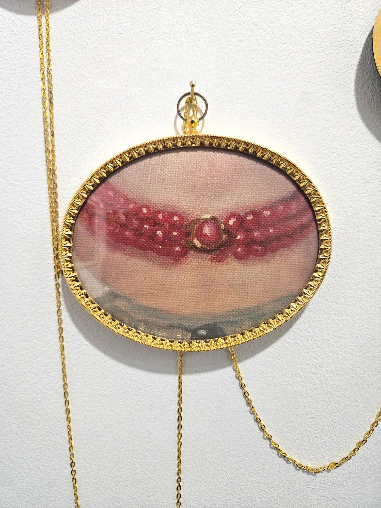 Dimensions variable: medium oval 7.5cm x 9.5cm; large oval 9cm x 11cm.

Derrick Guild is a Scottish artist whose paintings fragment Old Master works to explore the social fabric beneath. His arrangements of Lover’s Eyes take fragments from diverse