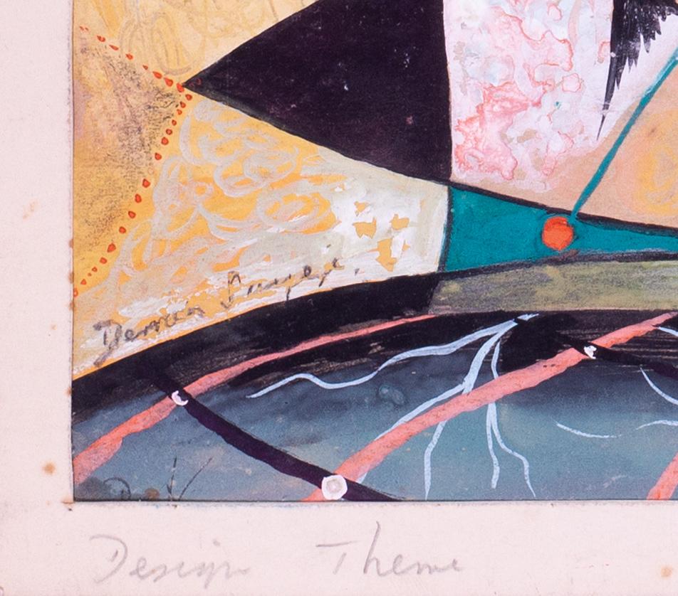 Modernes britisches Gouache-Gemälde aus der Mitte des Jahrhunderts von Derrick Latimer Sayer im Angebot 2