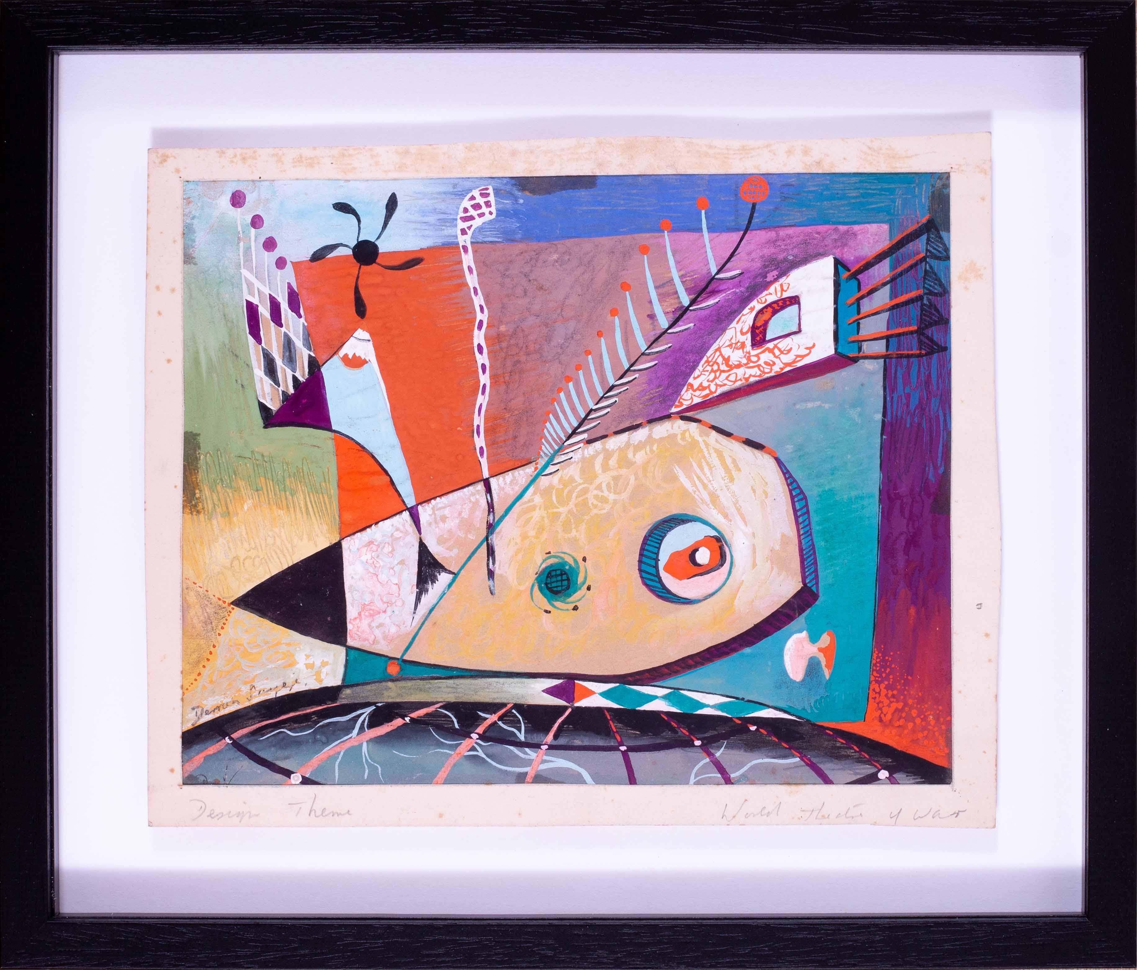 Derrick Latimer Sayer (Brite, 1917 - 1992)
Weltkriegsschauplatz
Signiert 'Derrick Sayer' (unten links)
Gouache
7 x 9 Zoll (17,8 x 22,8 cm)

Derrick Latimer Sayer (1912-1992) wurde als neoromantischer und Pop-Art-Künstler beschrieben, dessen Karriere