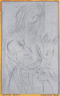 Card de Noël Madonna and Child Mary and Jesus de Derrick Sayer