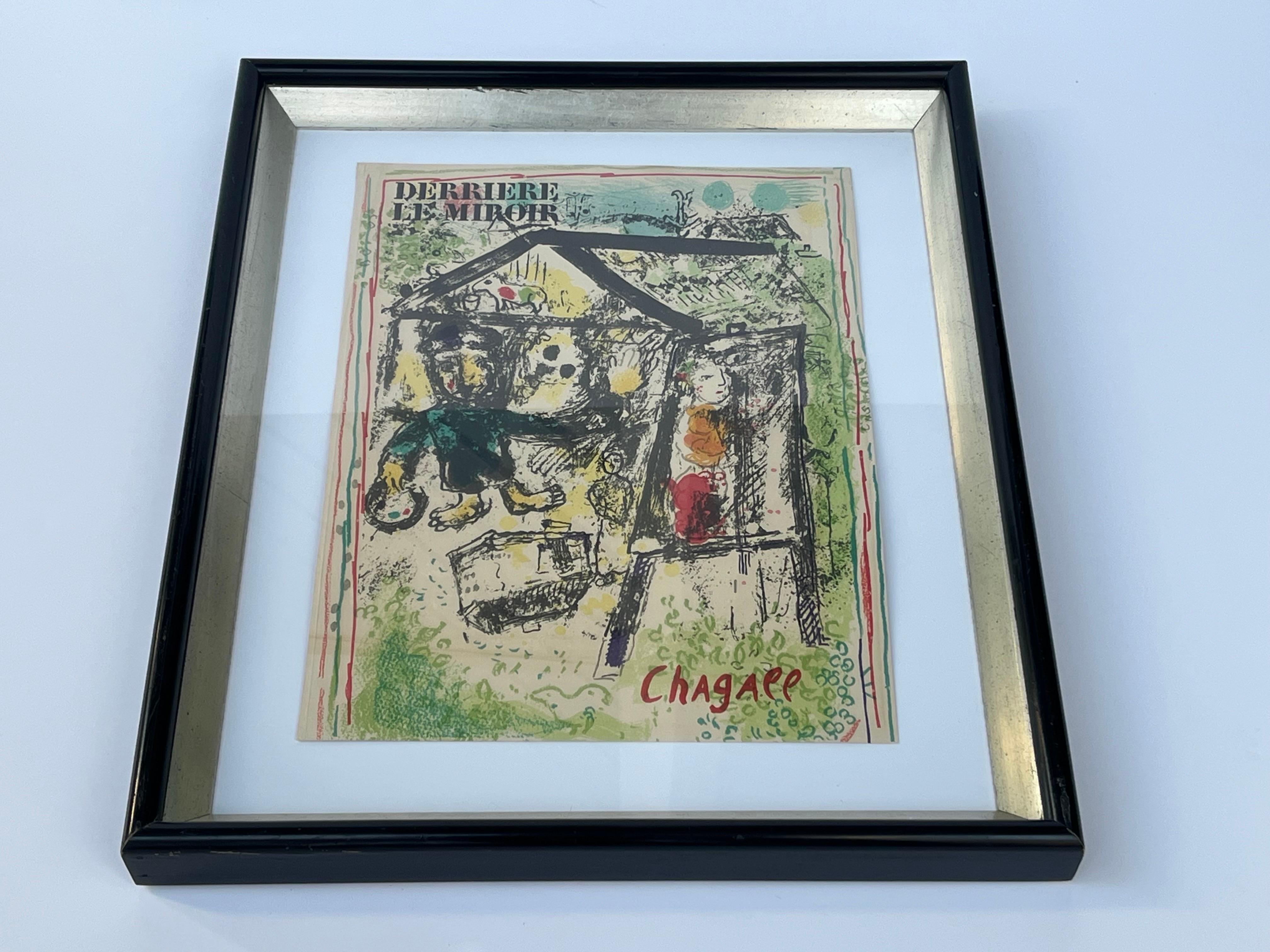 A vintage circa 1960's Derriere Le Miroir print or lithograph with work by renowned 20th century French artist Marc Chagall. What is Derriere Le Miroir? 