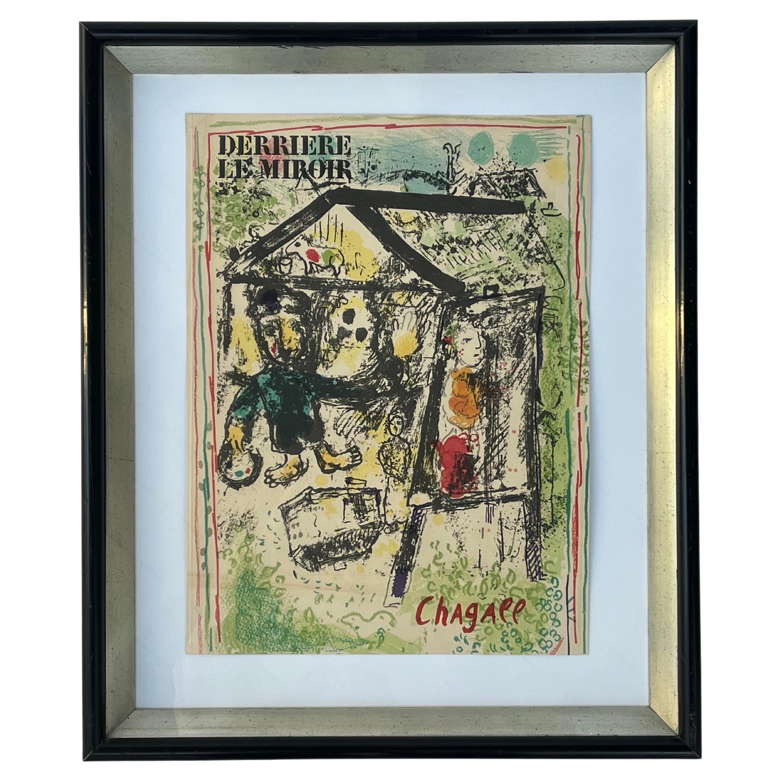 Derrière Le Miroir Marc Chagall Aime Maeght 1969 Lithograph Shadow Box Frame