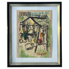 Derrière Le Miroir Marc Chagall Aime Maeght 1969 Lithographie Cadre Shadow Box