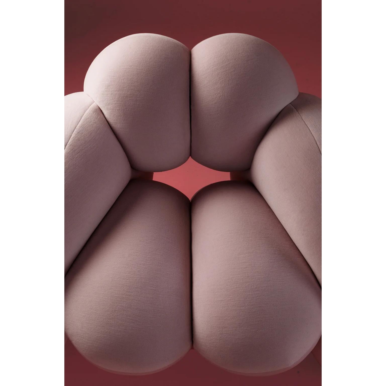 English Derriere Orange Velvet Chair by Bohinc Studio