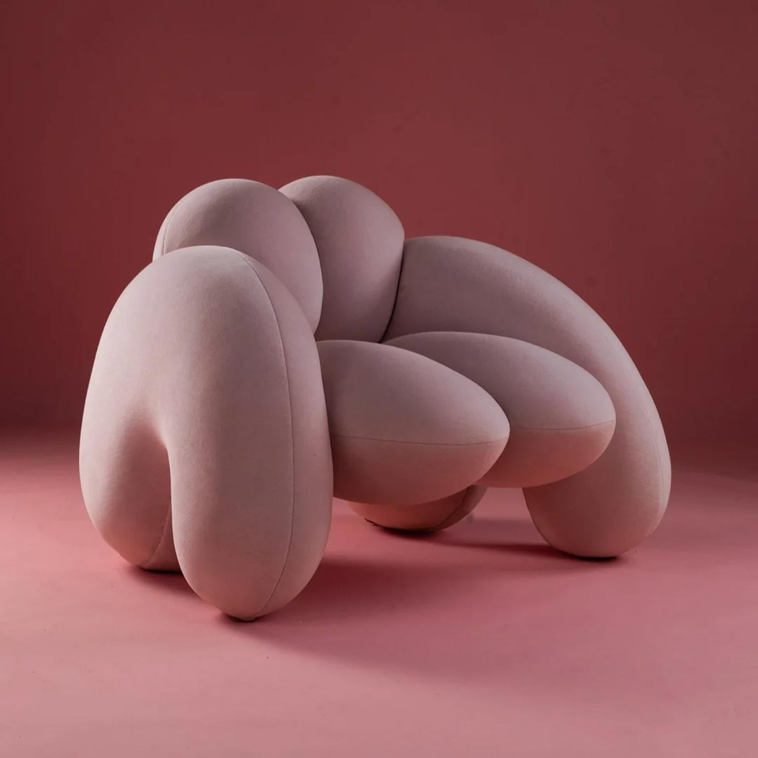 Contemporary Derriere Orange Velvet Chair by Bohinc Studio