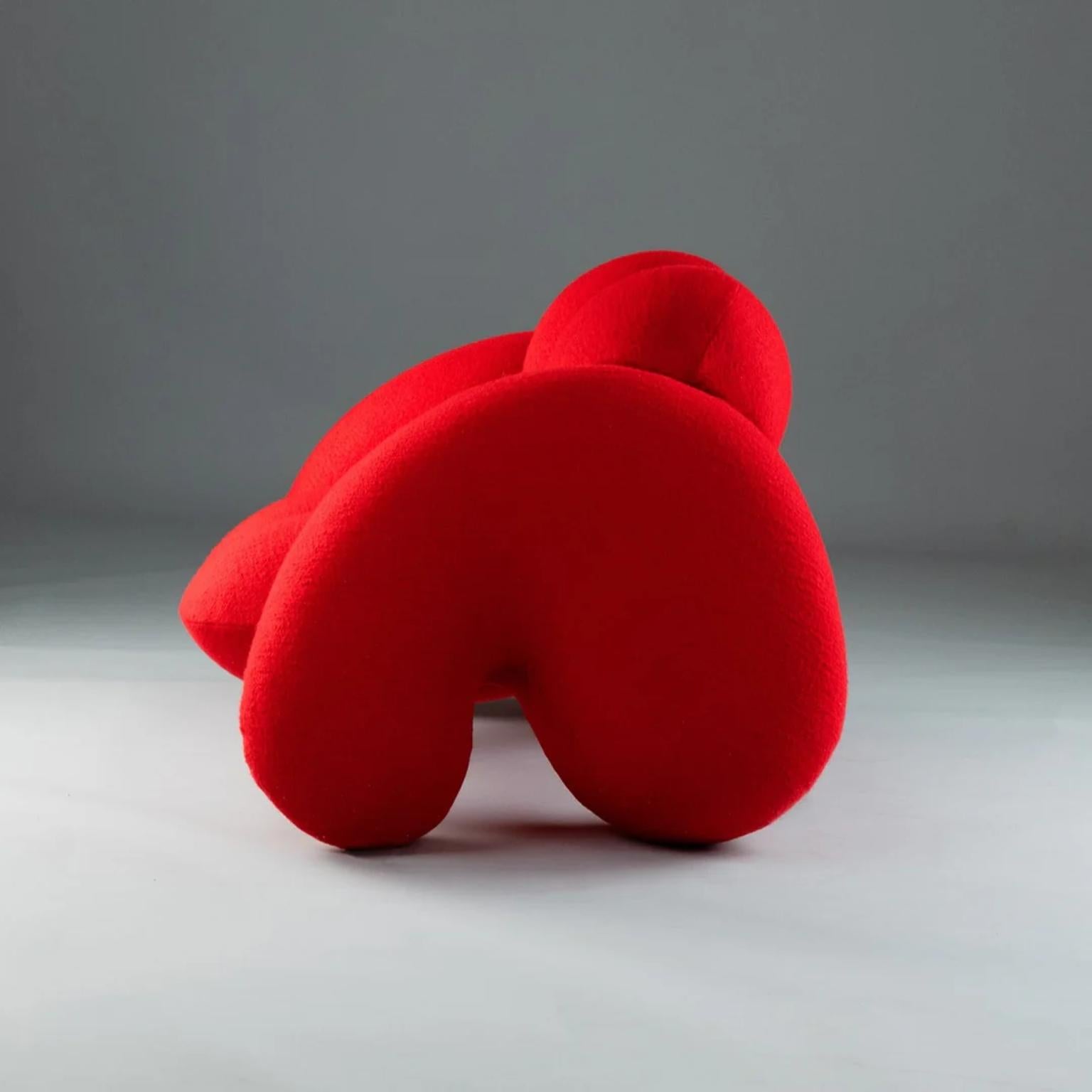 Derriere Red Bouclé Chair by Bohinc Studio For Sale at 1stDibs