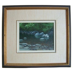 Retro Derrill a. Rausch, Framed Coastal Oil Painting, Canada, Late 20th Century