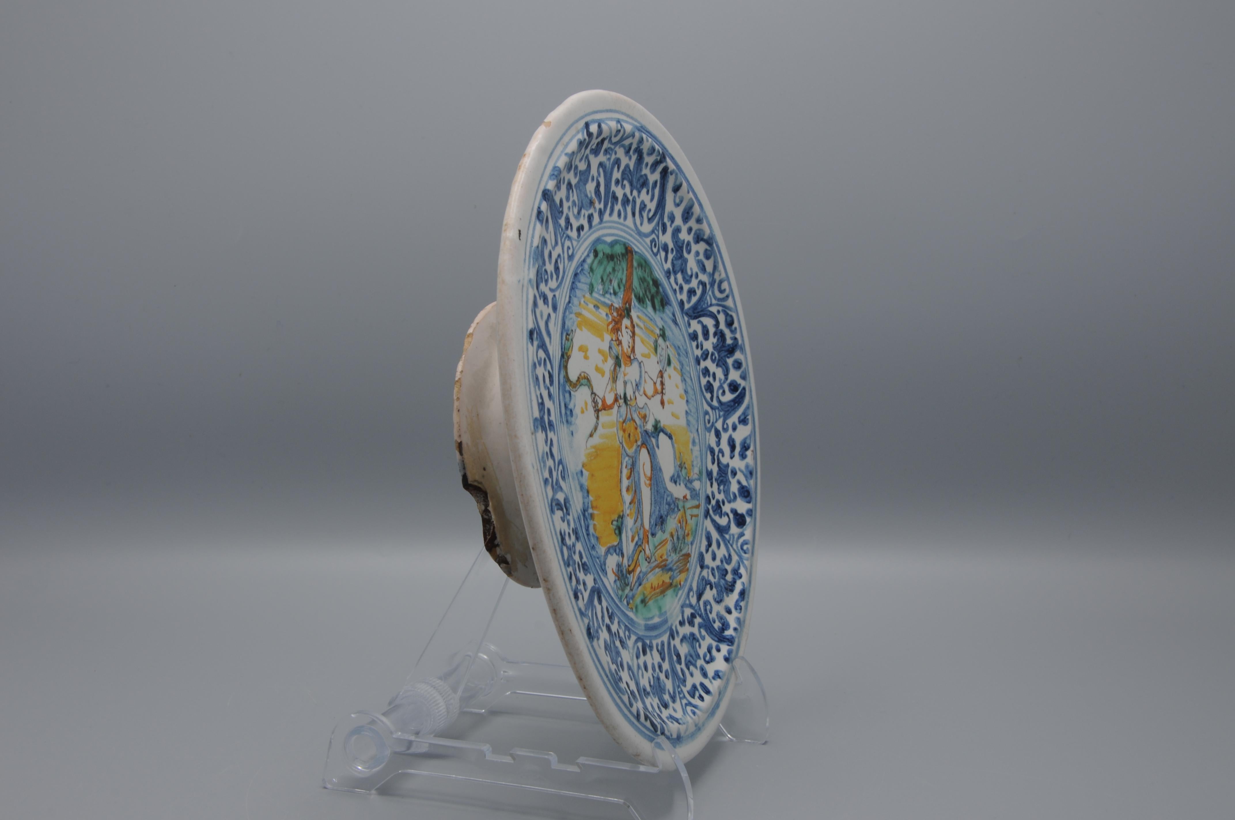 Deruta - Plato alzatina sobre peana, siglo XVIII Loza de barro en venta