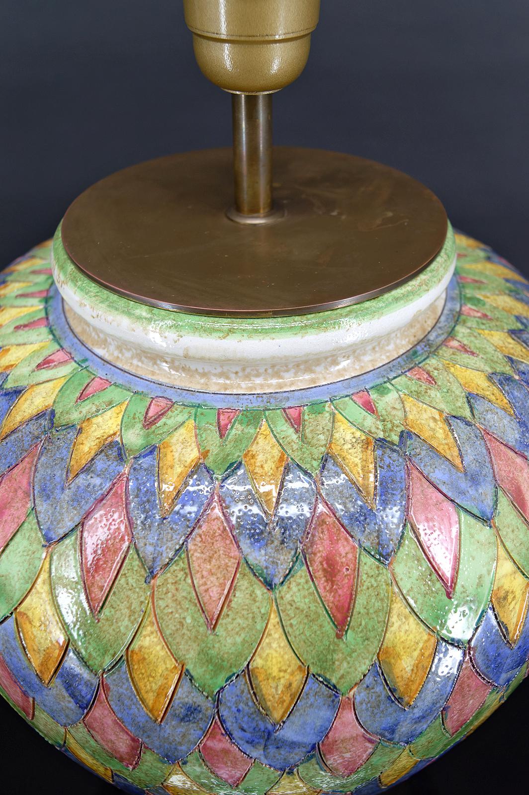 Deruta ceramic lamp, Italy, circa 1970-1980 3