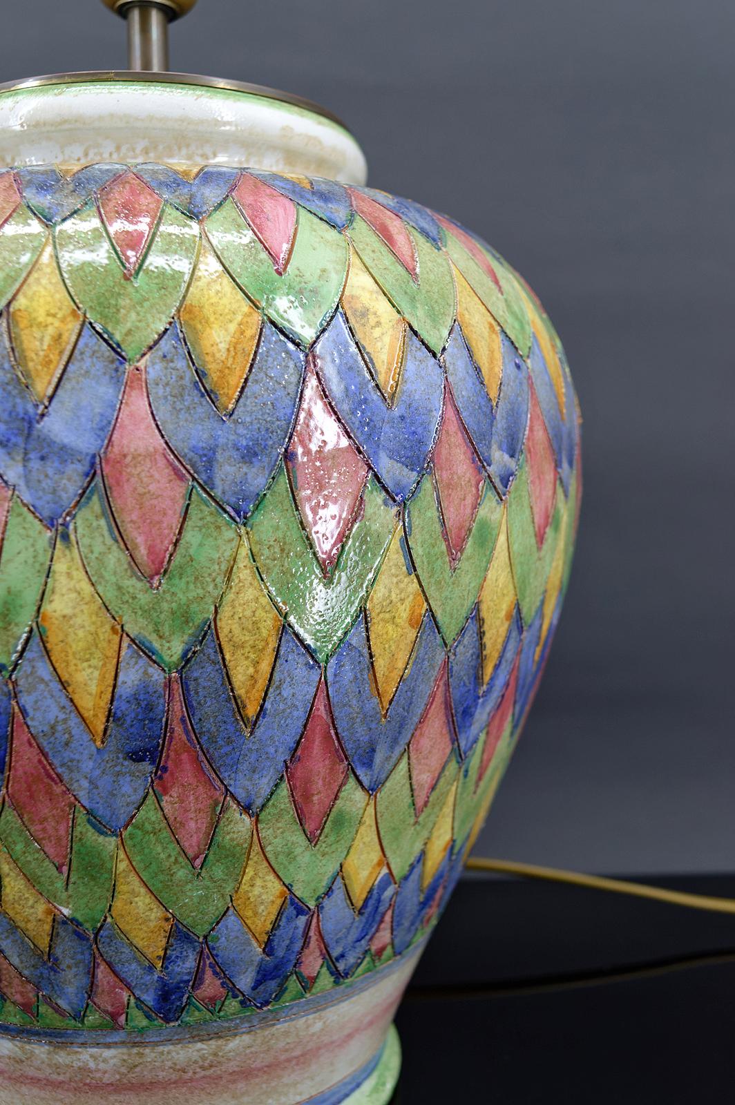 Lampada in ceramica di Deruta, Italia, circa 1970-1980 1