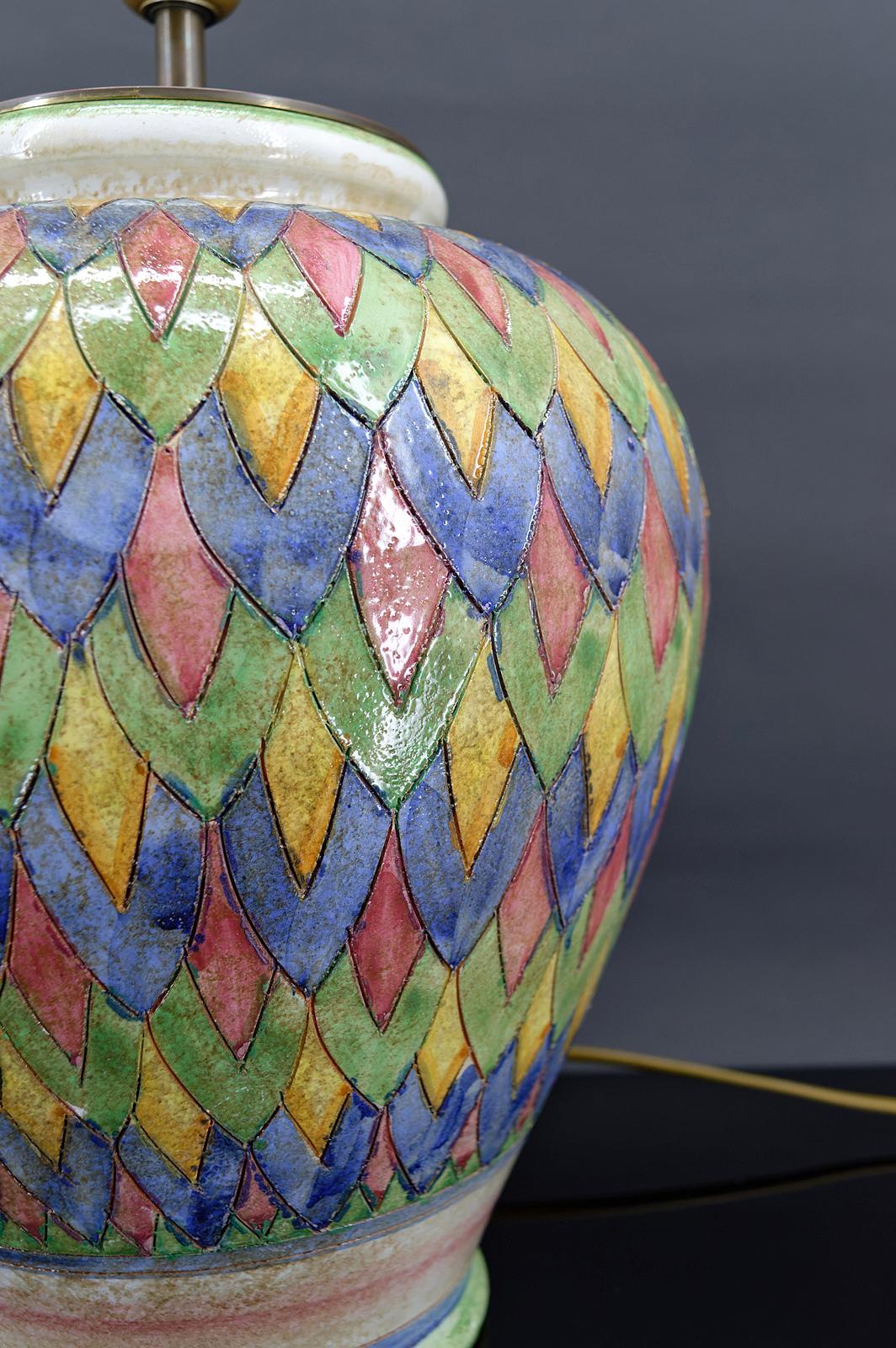 Deruta ceramic lamp, Italy, circa 1970-1980 4