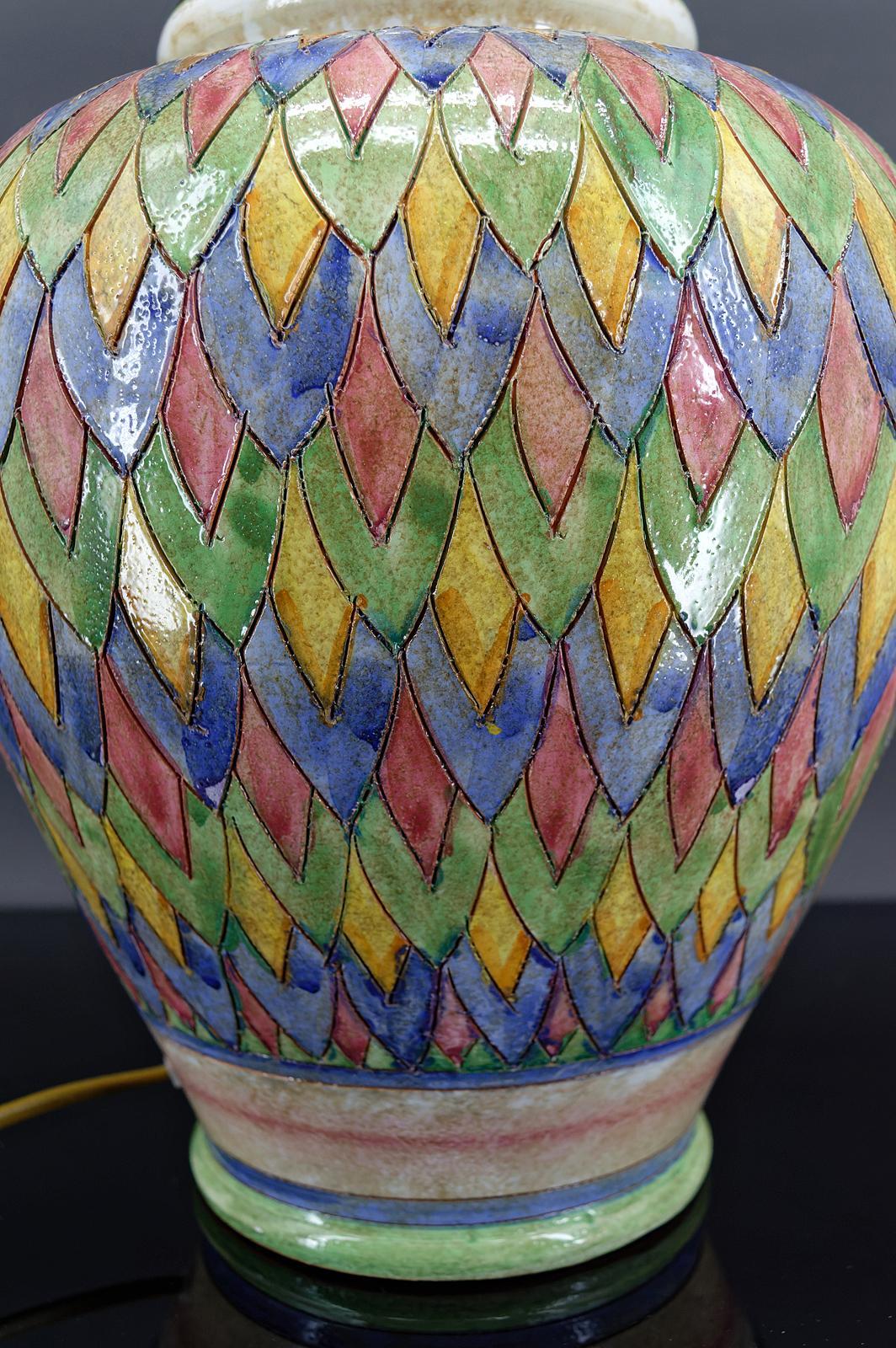 Deruta ceramic lamp, Italy, circa 1970-1980 5