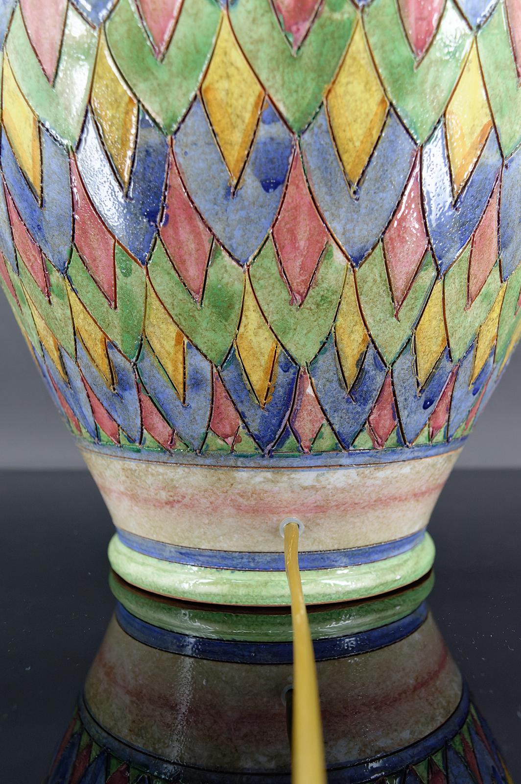 Deruta ceramic lamp, Italy, circa 1970-1980 6