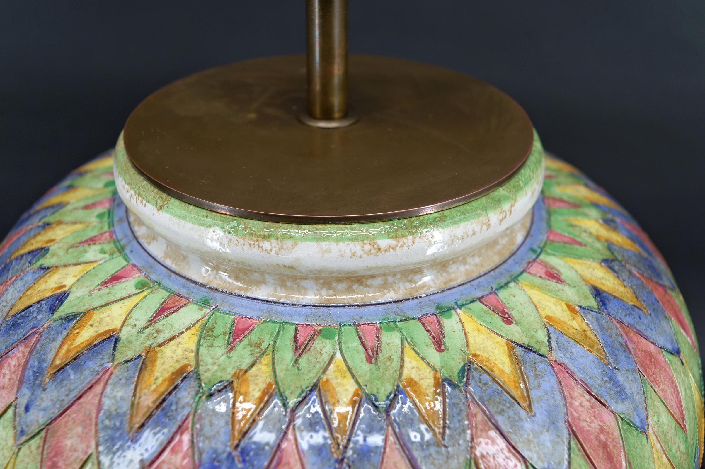 Deruta ceramic lamp, Italy, circa 1970-1980 7