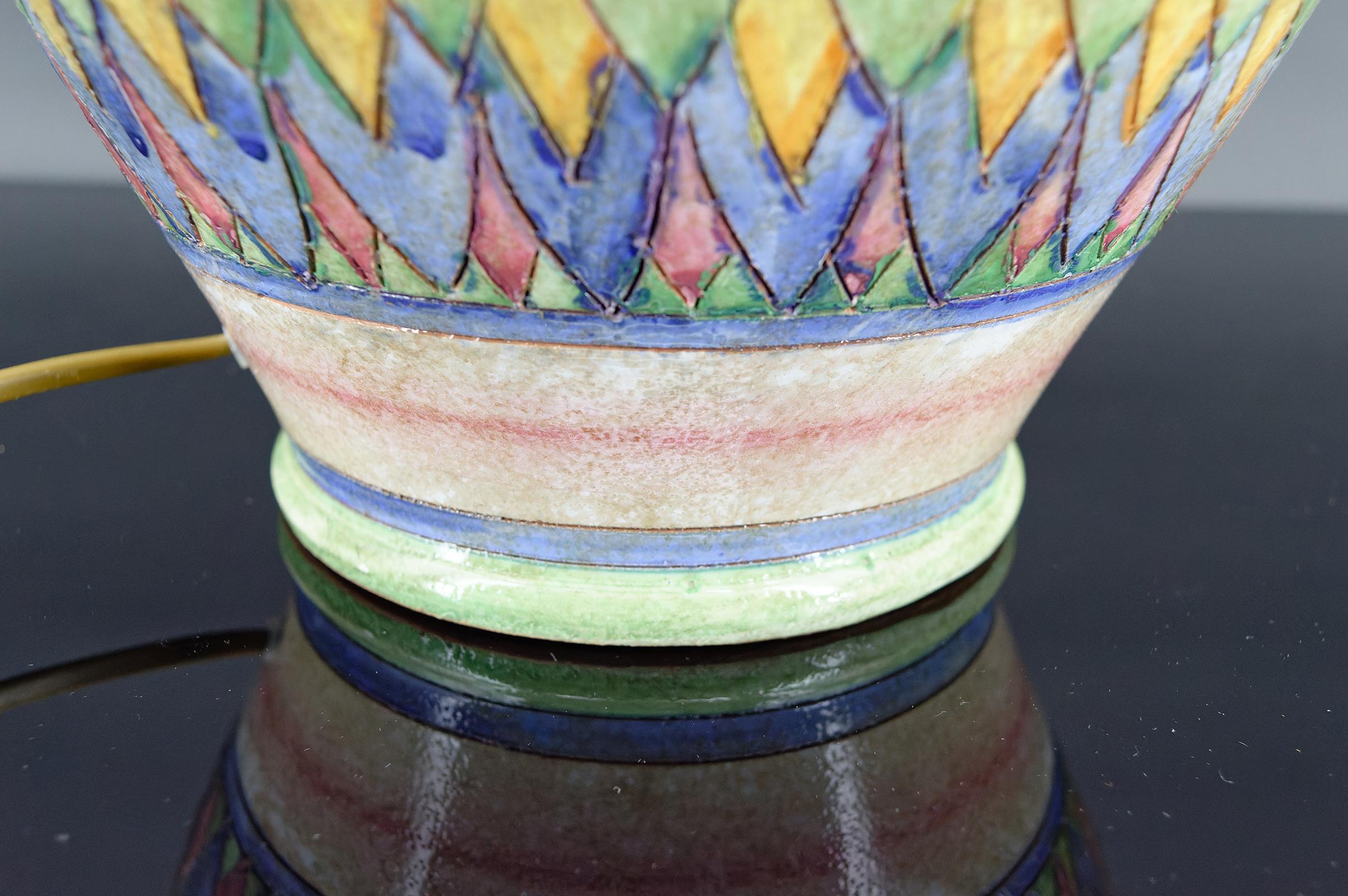 Lampada in ceramica di Deruta, Italia, circa 1970-1980 5
