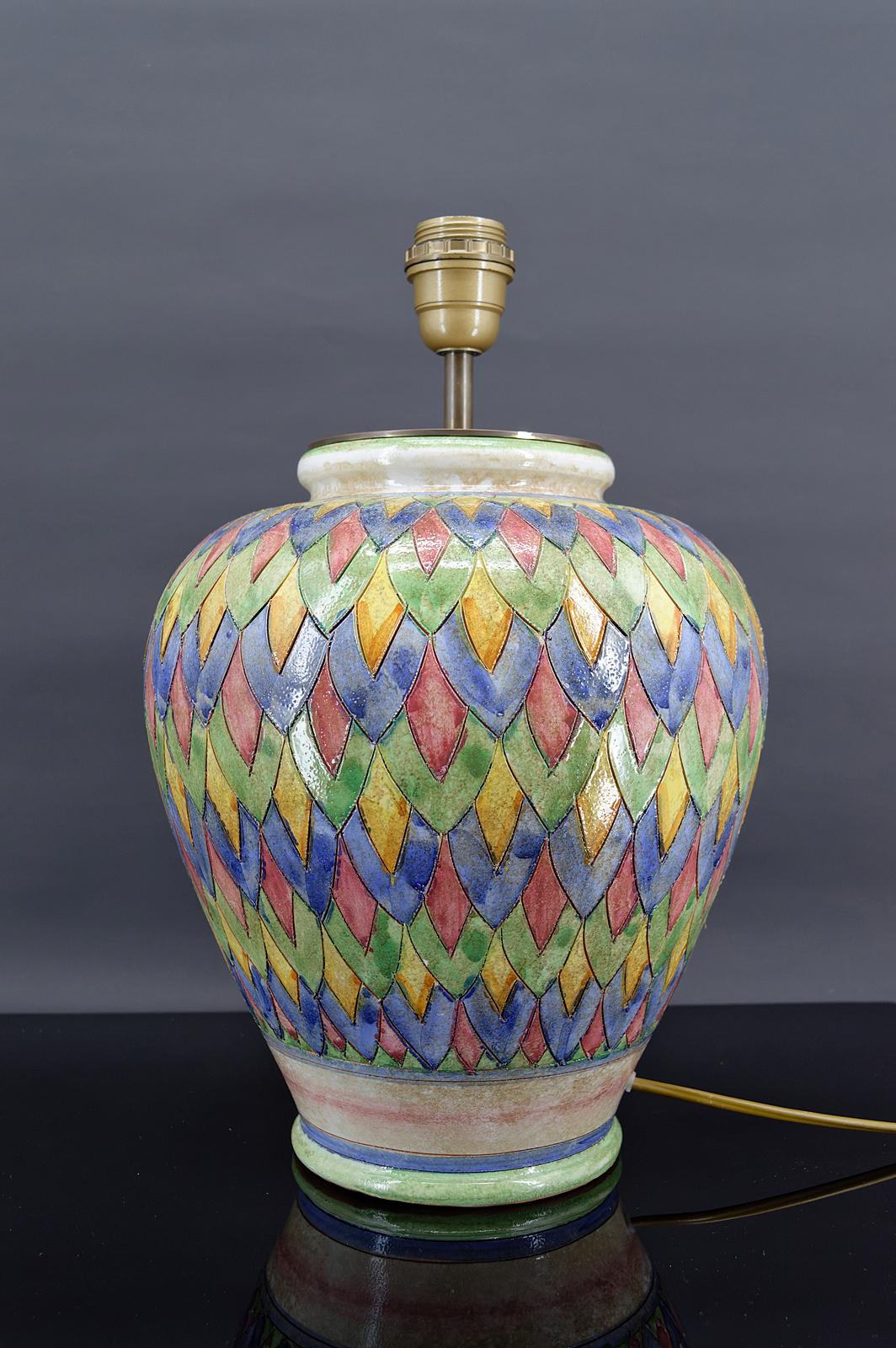 Italian Deruta ceramic lamp, Italy, circa 1970-1980