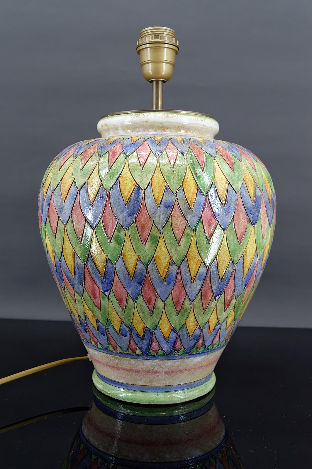 Deruta ceramic lamp, Italy, circa 1970-1980 1