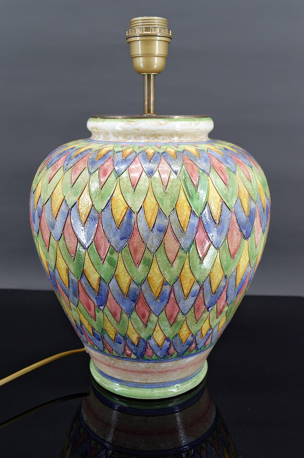 Deruta ceramic lamp, Italy, circa 1970-1980 2