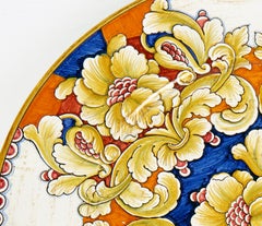 Deruta Gialletti Pimpinelli Large Floral Painted Pottery Wall Charger