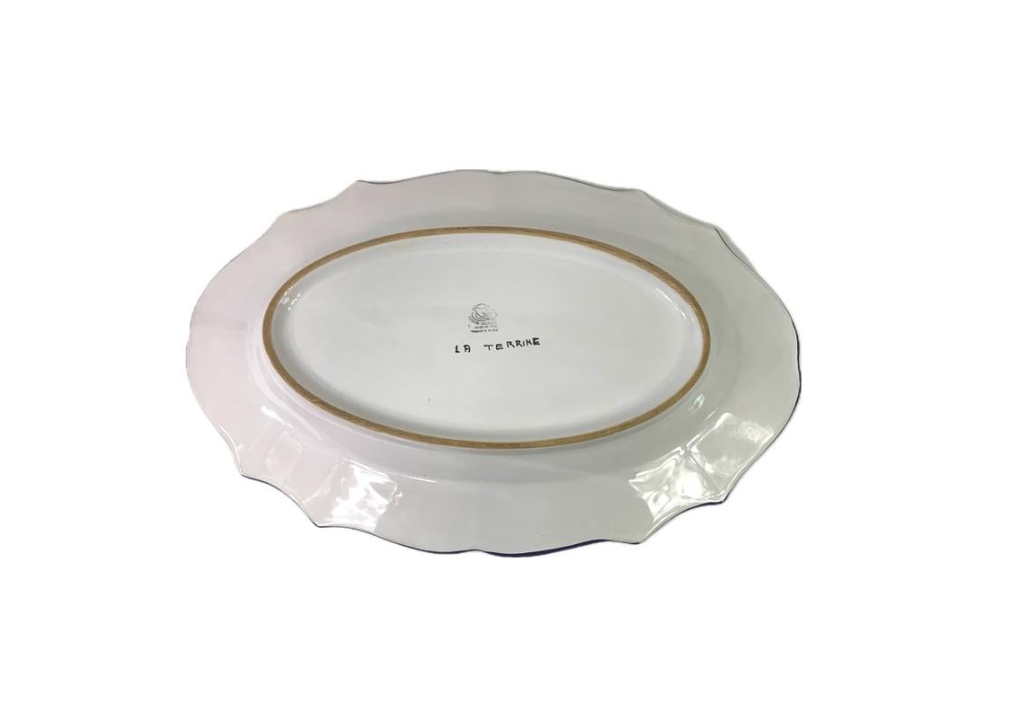 Peint à la main Deruta Italie Grand plat en poterie peint à la main en vente