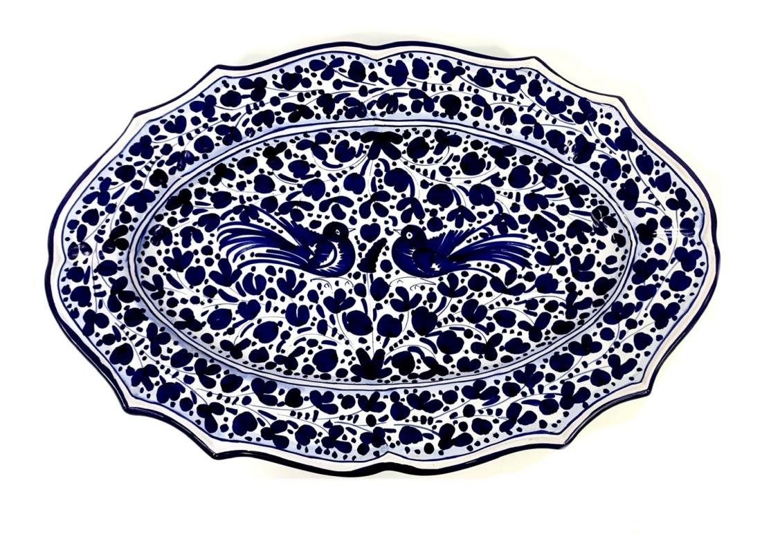 Deruta Italie Grand plat en poterie peint à la main Bon état - En vente à Bridgeport, CT