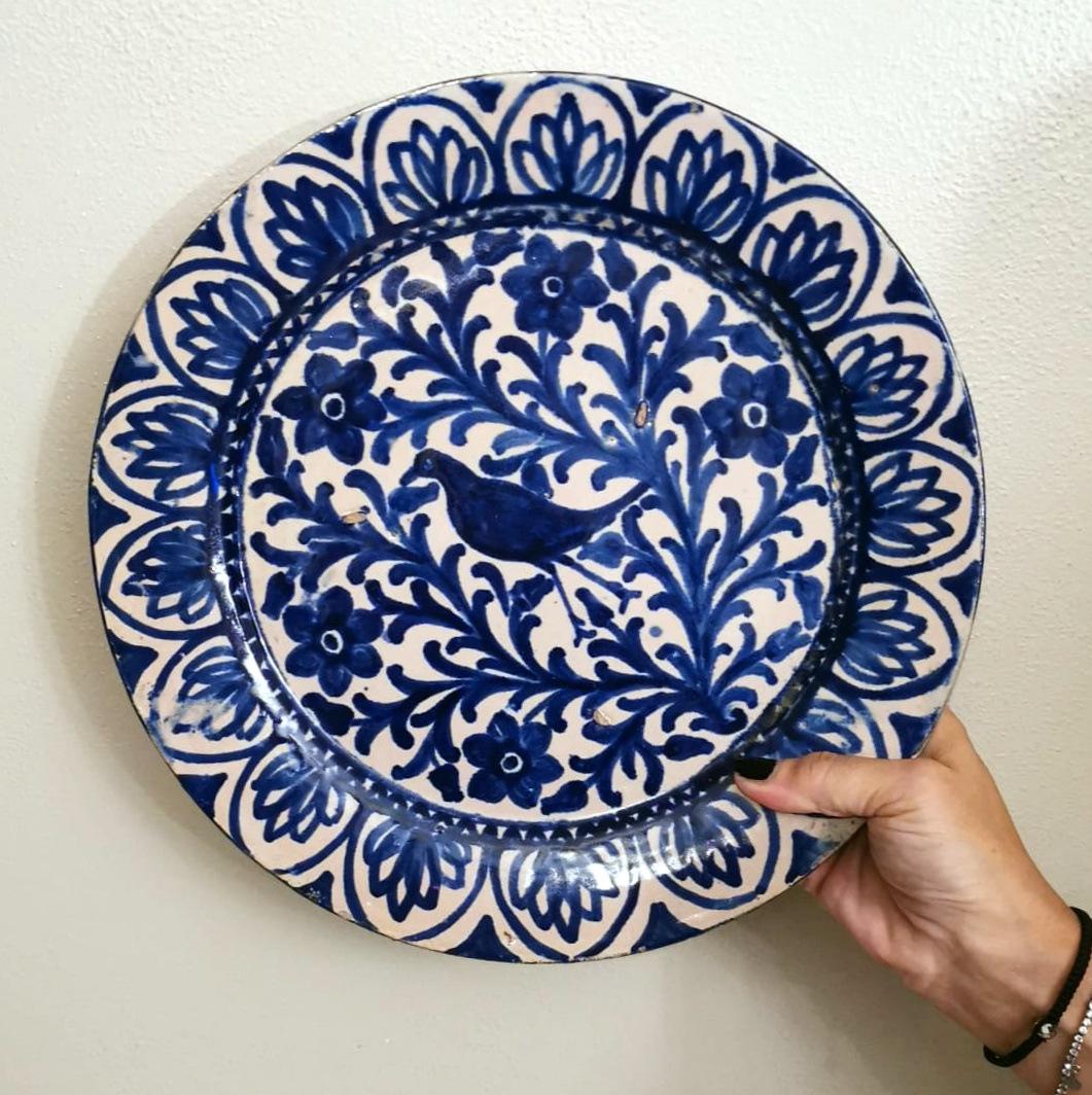 Deruta Italie - Ensemble de 5 assiettes en céramique avec décorations bleu cobalt en vente 2