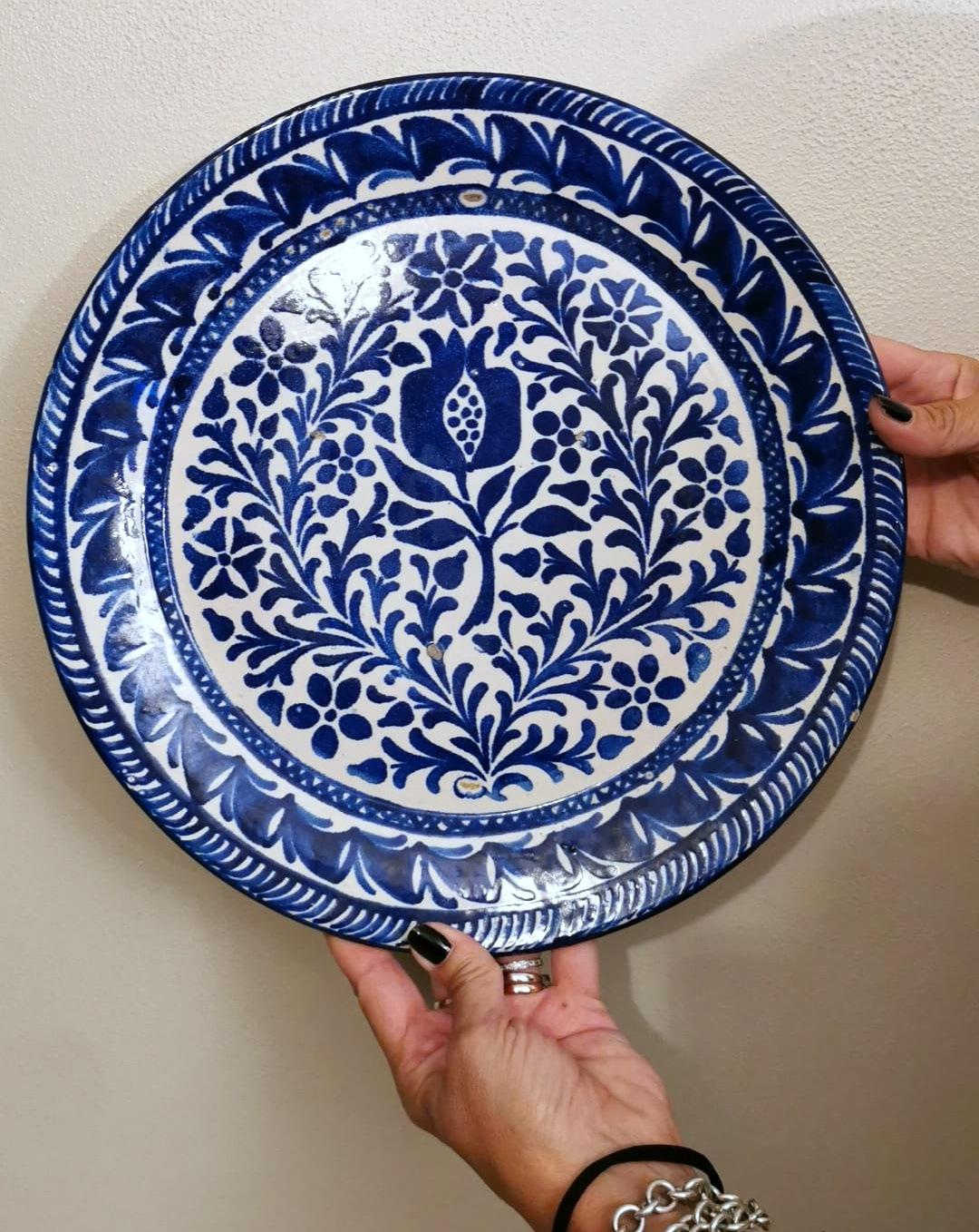 Deruta Italie - Ensemble de 5 assiettes en céramique avec décorations bleu cobalt en vente 4