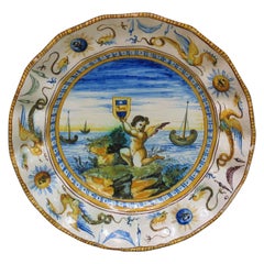 Assiette moulée Maiolica Deruta  Probablement 19e siècle