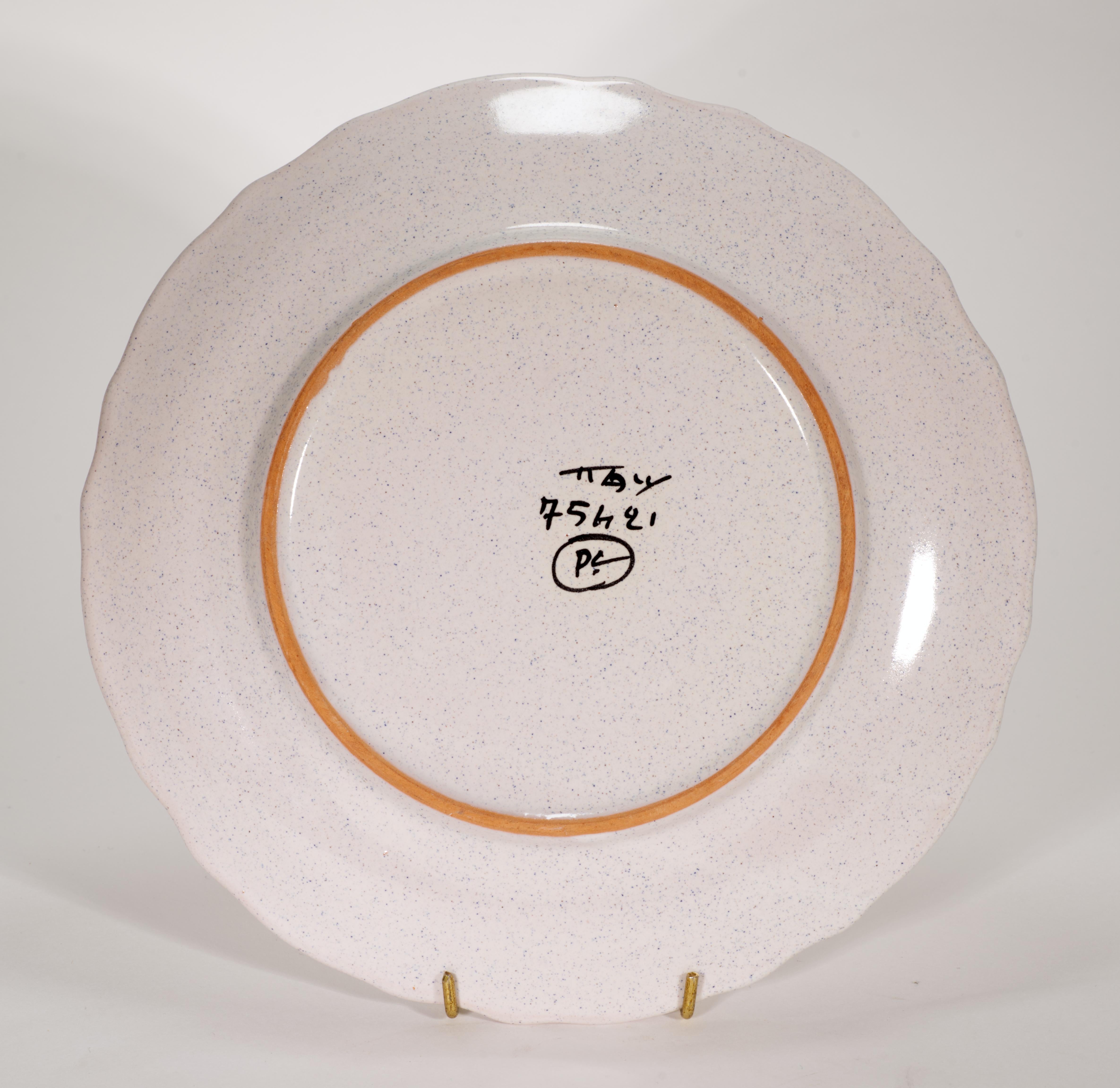Juego de 4 tazas, platillos y platos de mayólica del Gallo Rojo de Deruta para PV, mediados de siglo Glaseado en venta