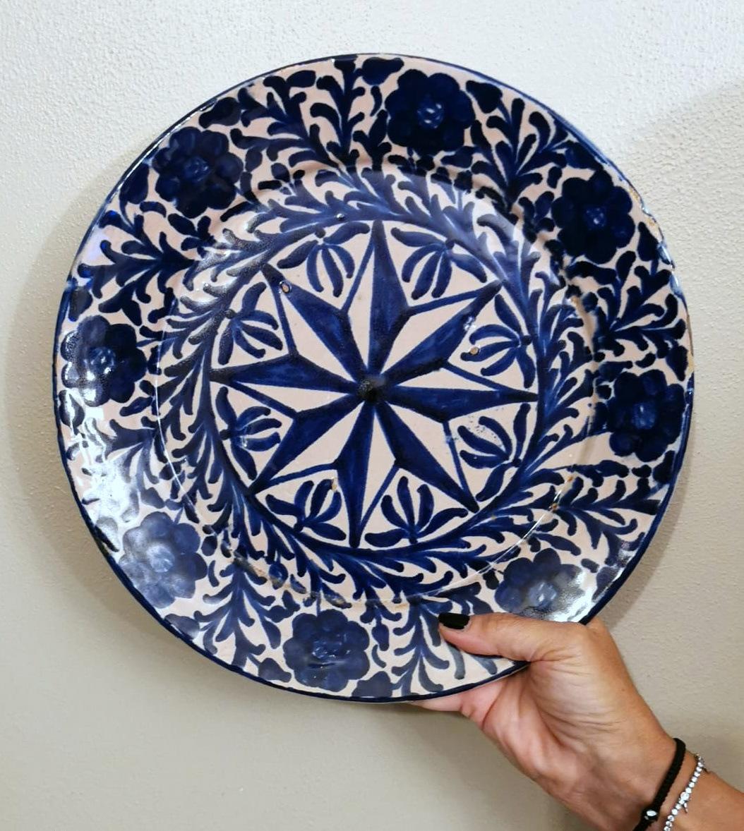 Deruta  Set di 5 piatti in ceramica italiana con decorazioni in blu cobalto in vendita 5