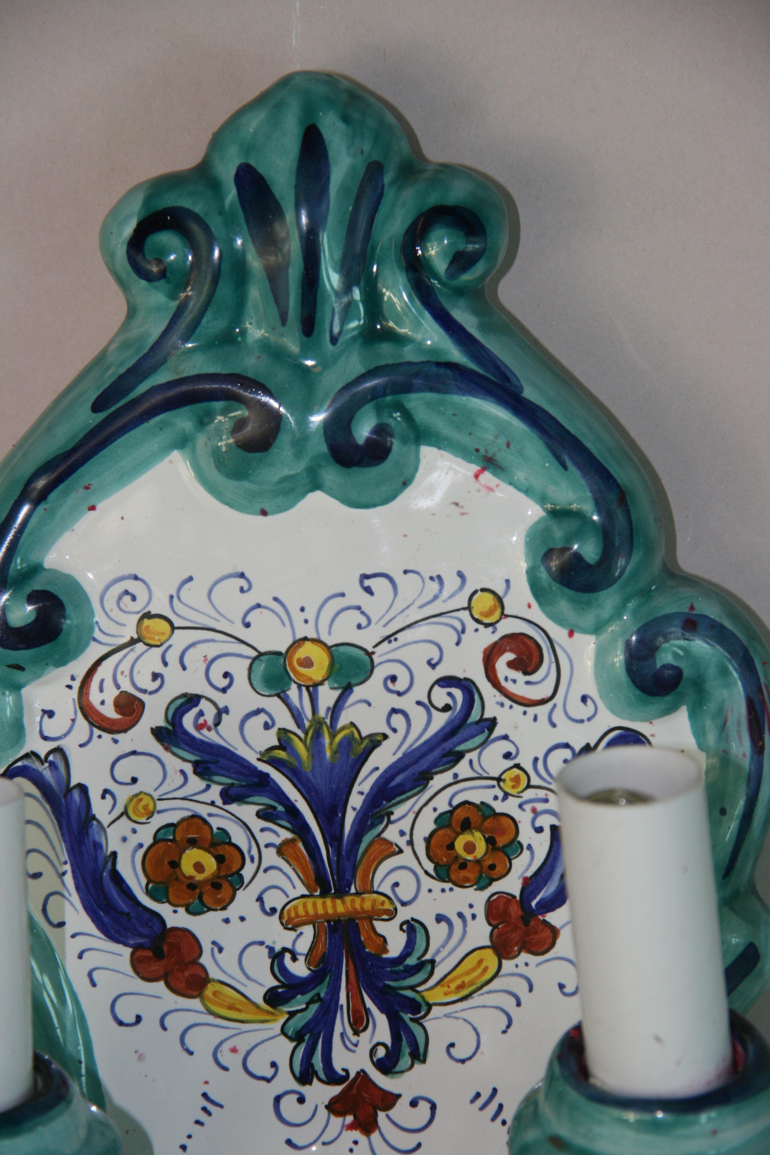 Céramique Derutta Applique simple en céramique italienne peinte à la main en vente