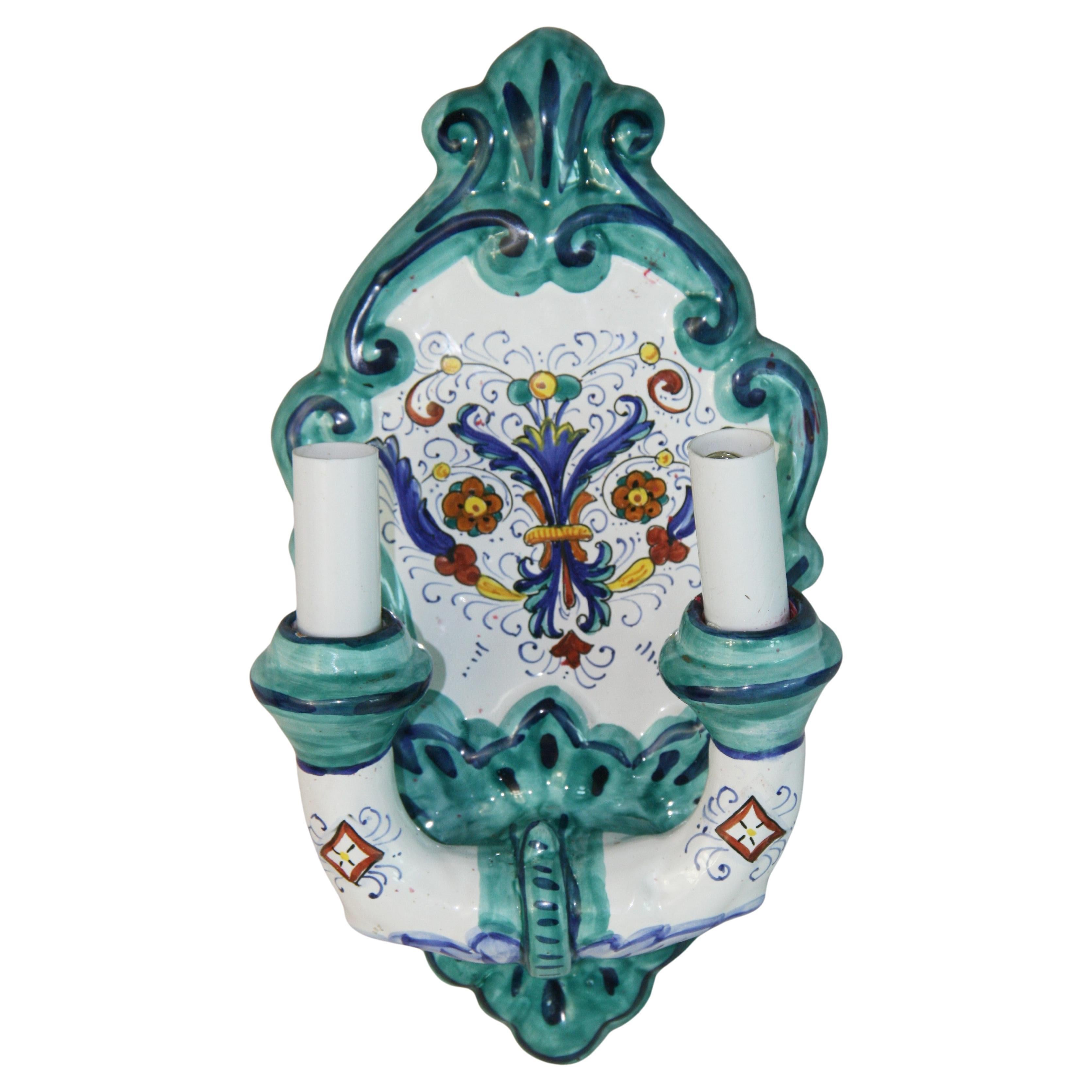 Derutta Applique simple en céramique italienne peinte à la main en vente