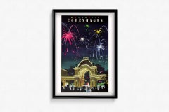 1958 Original-Reiseplakat von Des Asmussen Wonderful Copenhagen - Tivoli