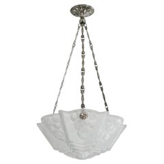 DES HANOTS French Art Deco Pendant Chandelier, 1920 verlys