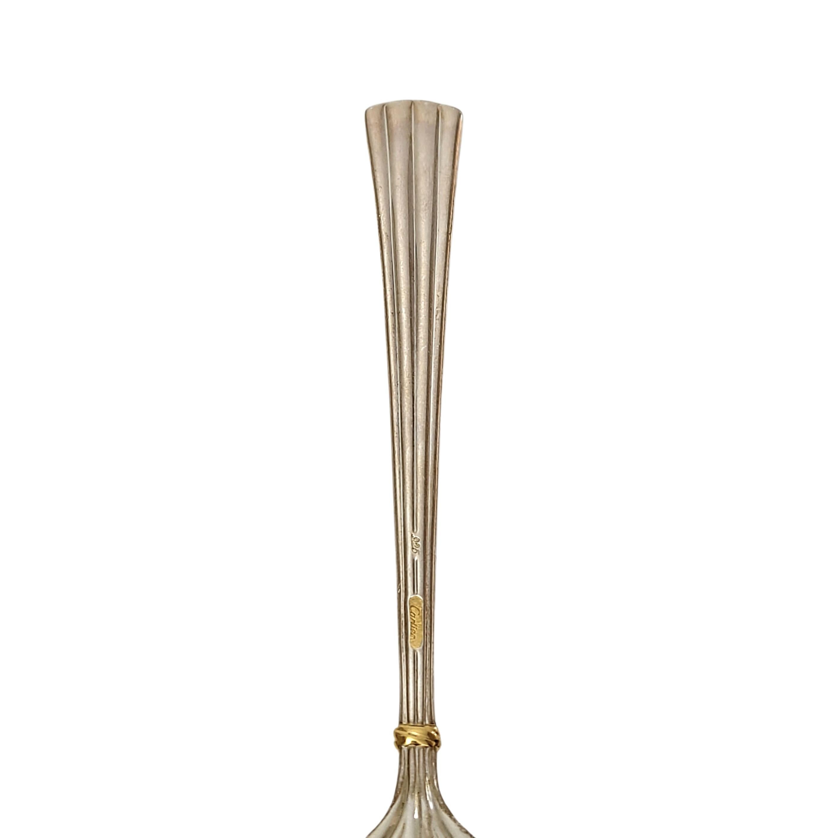 Des Must Cartier Sterling Silver Gold Accent Shell Bowl Sugar Spoon 'B' In Good Condition In Washington Depot, CT