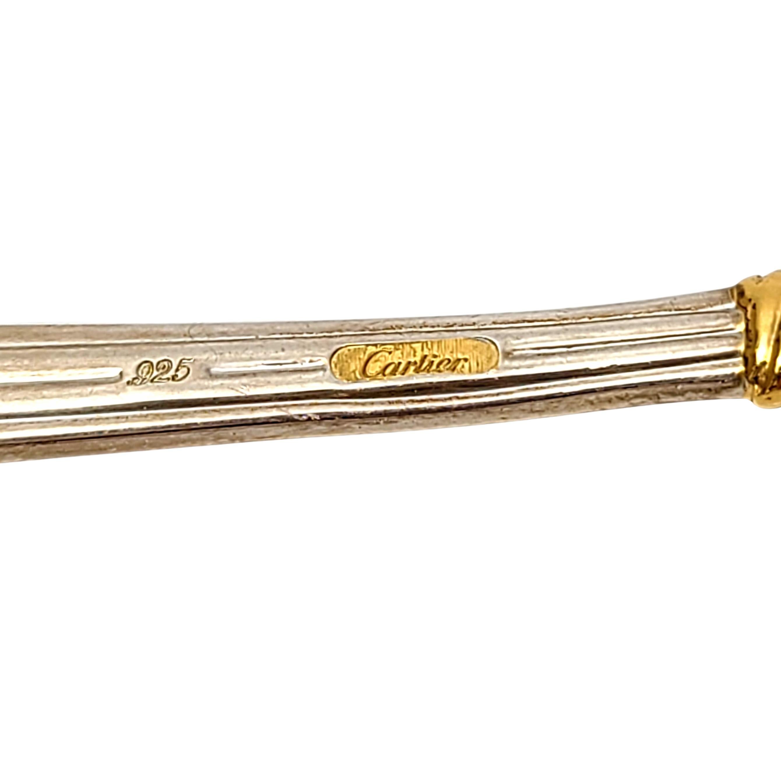 Des Must Cartier Sterling Silver Gold Accent Shell Bowl Sugar Spoon 'B' 1