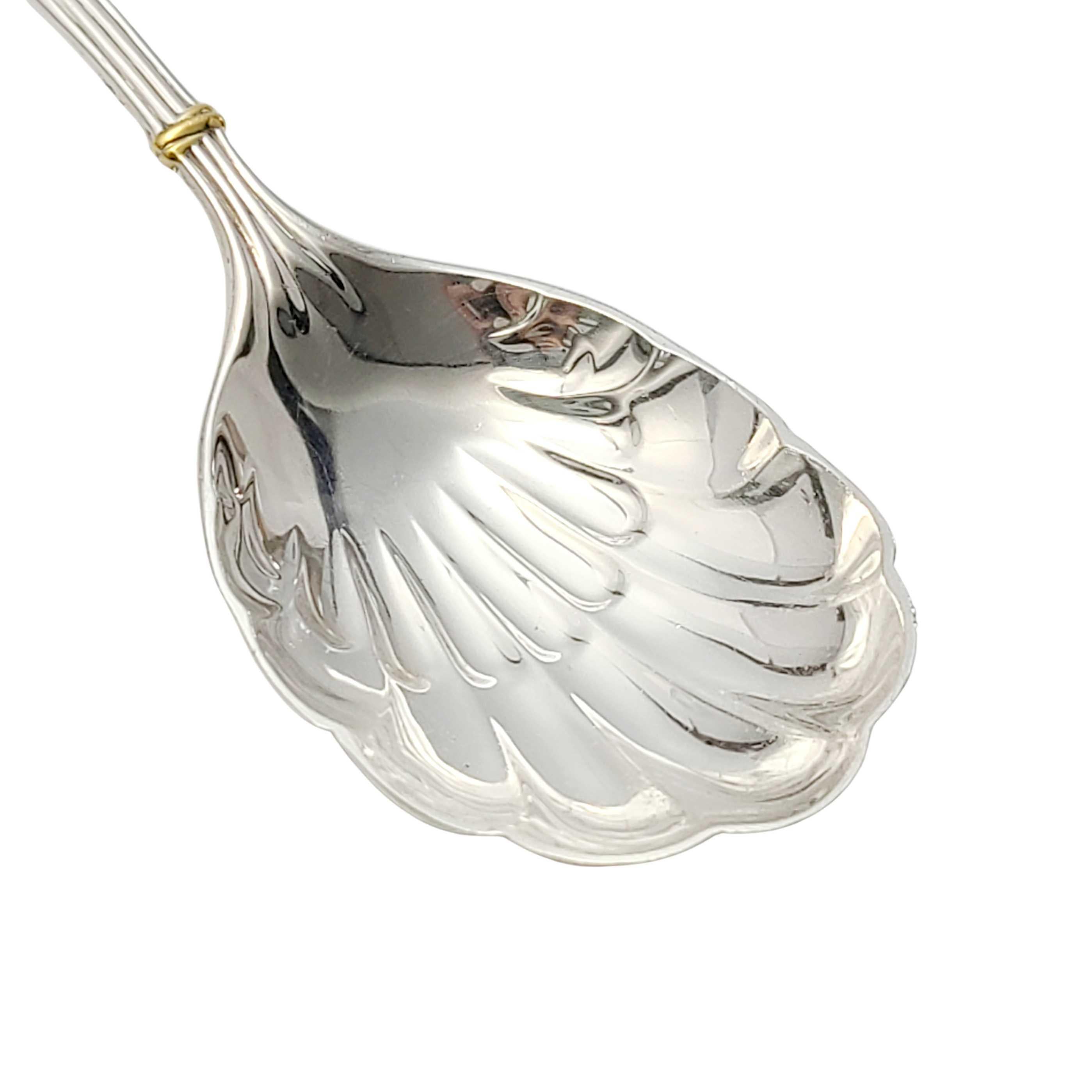 Des Must Cartier Sterling Silver Gold Accent Shell Bowl Sugar Spoon 1
