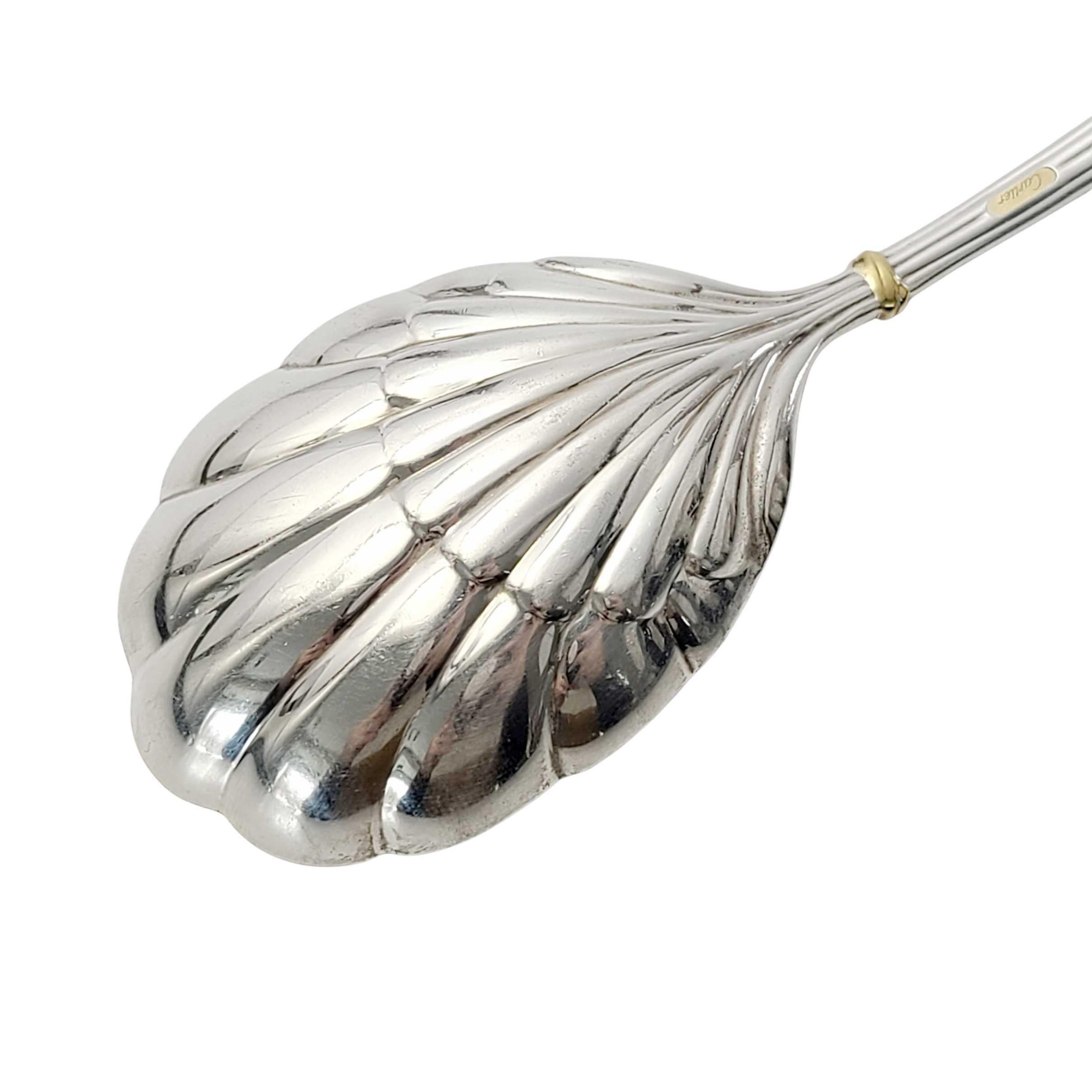 Des Must Cartier Sterling Silver Gold Accent Shell Bowl Sugar Spoon 3