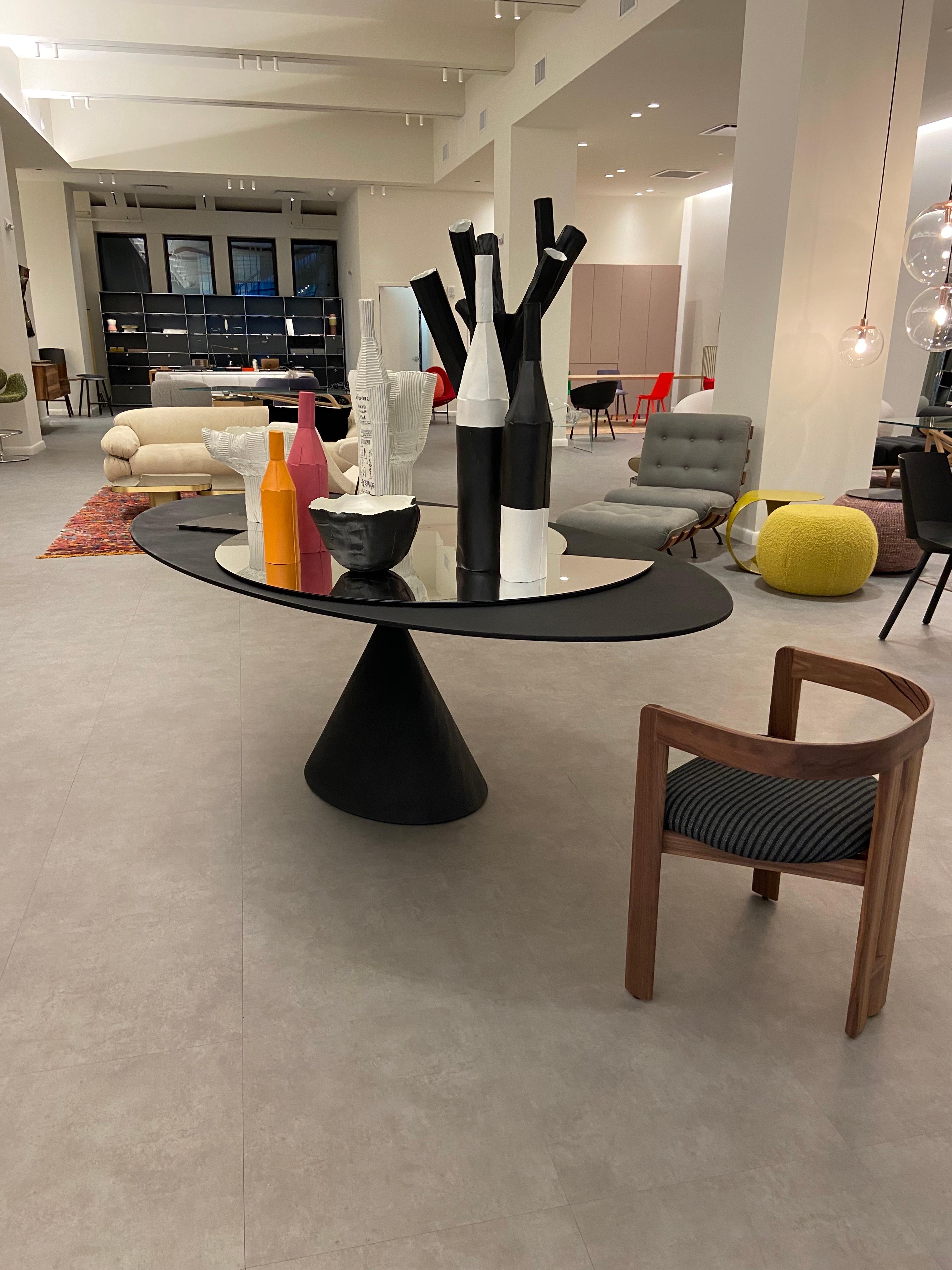 Italian Desalto Clay Oval Lava Stone Table Designed by Marc Krusin