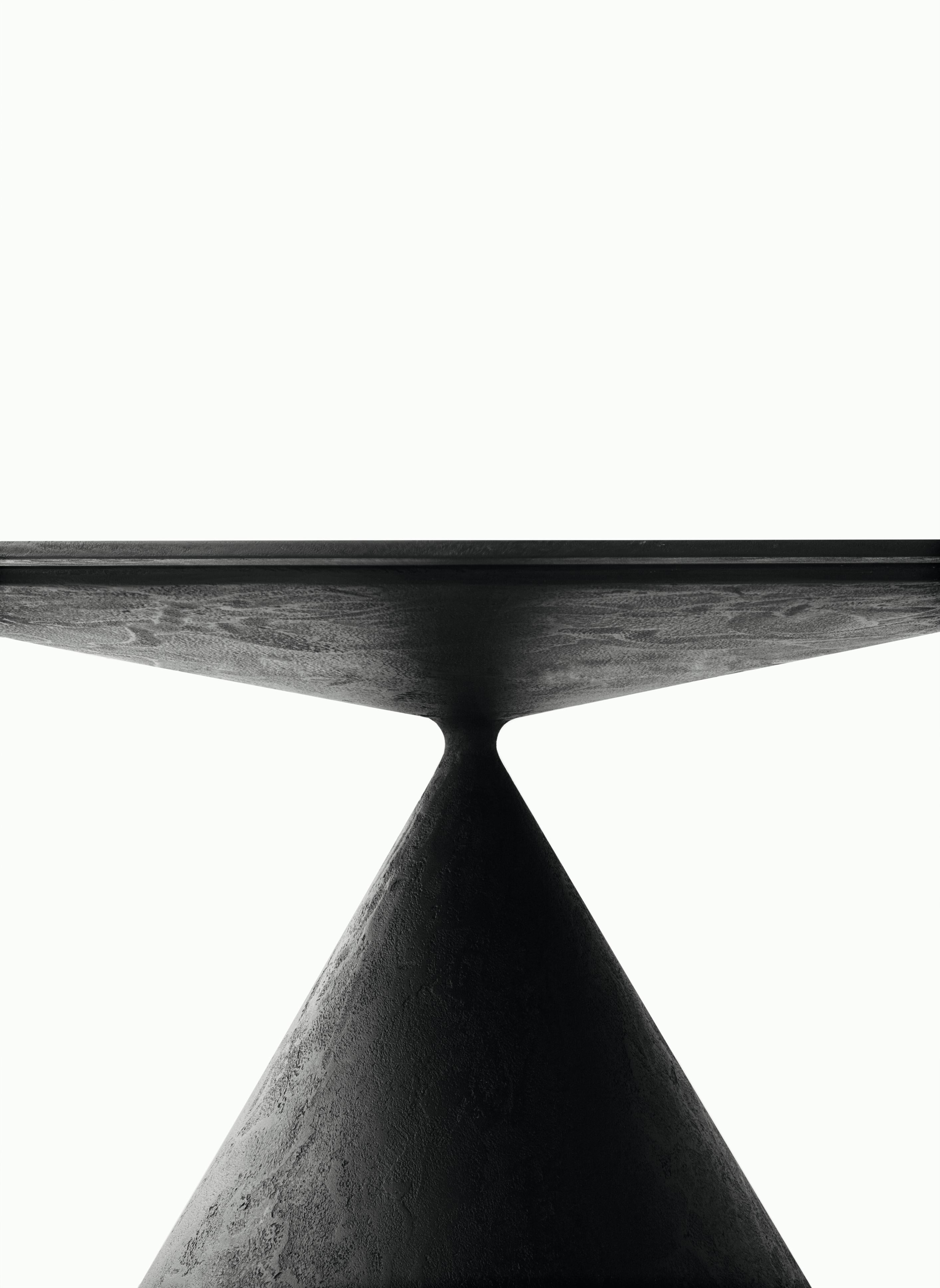 Desalto CLAY Round table with Lazy Susan in Black Concrete by Marc Krusin For Sale 12
